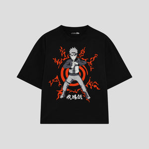 Playera streetwear premium de anime y gaming ExtraLife MX, corte oversized drop shoulder ligero y fresco en color Deep Black y Off-White, moda urbana mexicana de culto.