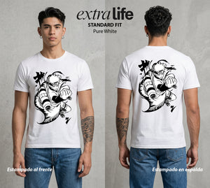 La Aldea Oculta | Poder del Chakra Zorro #02715 - Playera Standard Fit | Pure White - Foto en modelo
