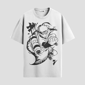 Playera urbana de anime y gaming ExtraLife MX, corte Standard Fit unisex ligero y transpirable en color Deep Black y Pure White, ropa de uso diario para gym y casual.