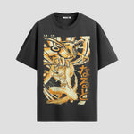 Playera urbana de anime y gaming ExtraLife MX, corte Standard Fit unisex ligero y transpirable en color Deep Black y Pure White, ropa de uso diario para gym y casual.
