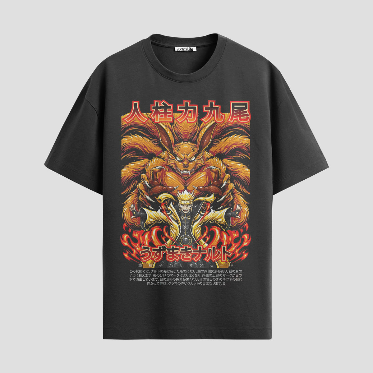Playera urbana de anime y gaming ExtraLife MX, corte Classic Premium unisex ligero y transpirable en color Deep Black y Pure White, ropa de uso diario para gym y casual.