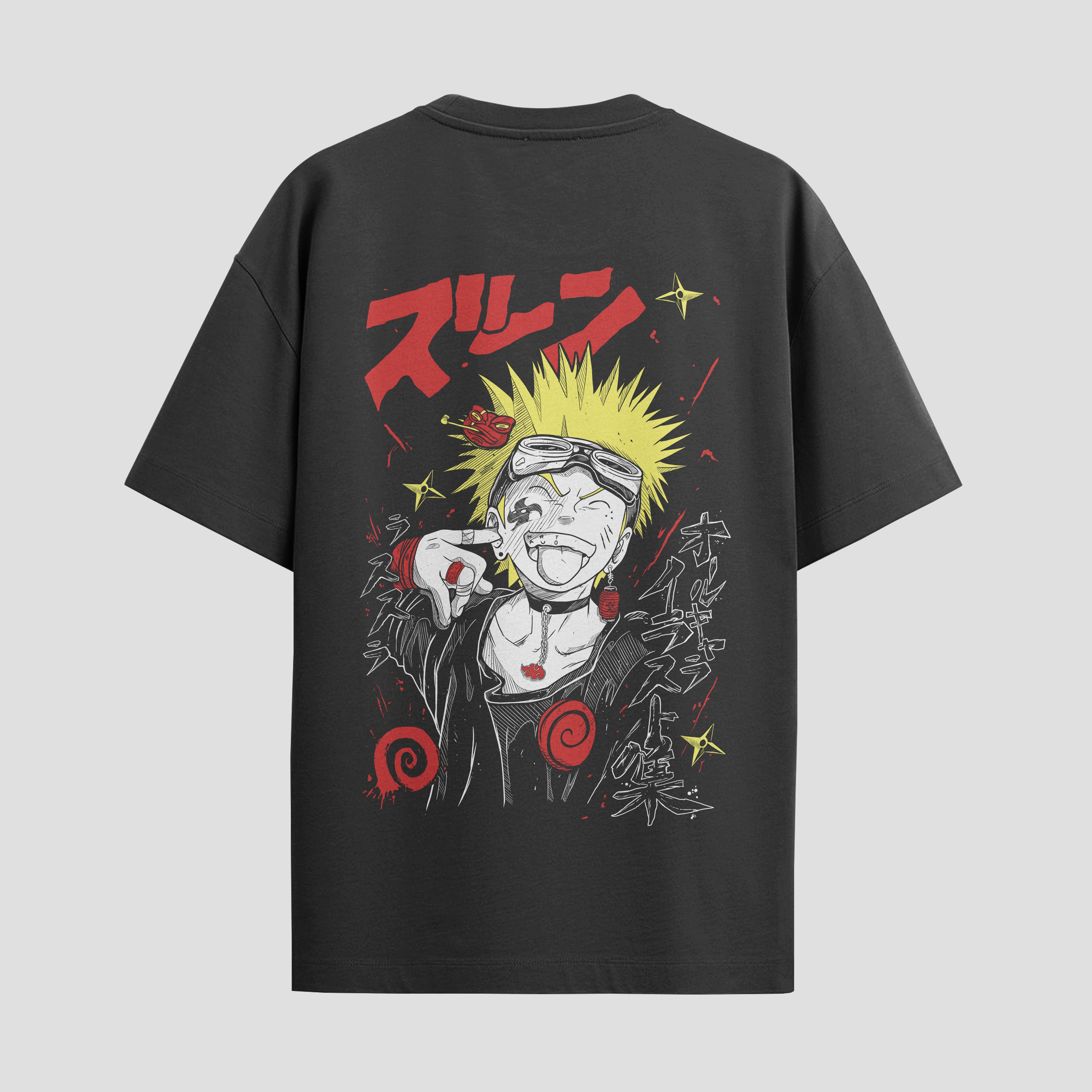 Playera urbana de anime y gaming ExtraLife MX, corte Standard Fit unisex ligero y transpirable en color Deep Black y Pure White, ropa de uso diario para gym y casual.