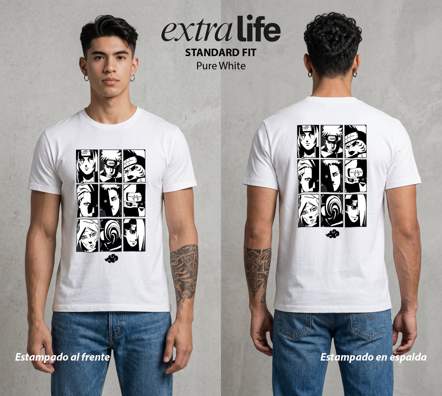 La Aldea Oculta | El Hokage del Futuro #02744 - Playera Standard Fit | Pure White - Foto en modelo