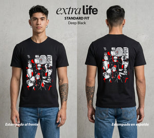 La Aldea Oculta | Zorro de Nueve Colas #02748 - Playera Standard Fit | Deep Black - Foto en modelo