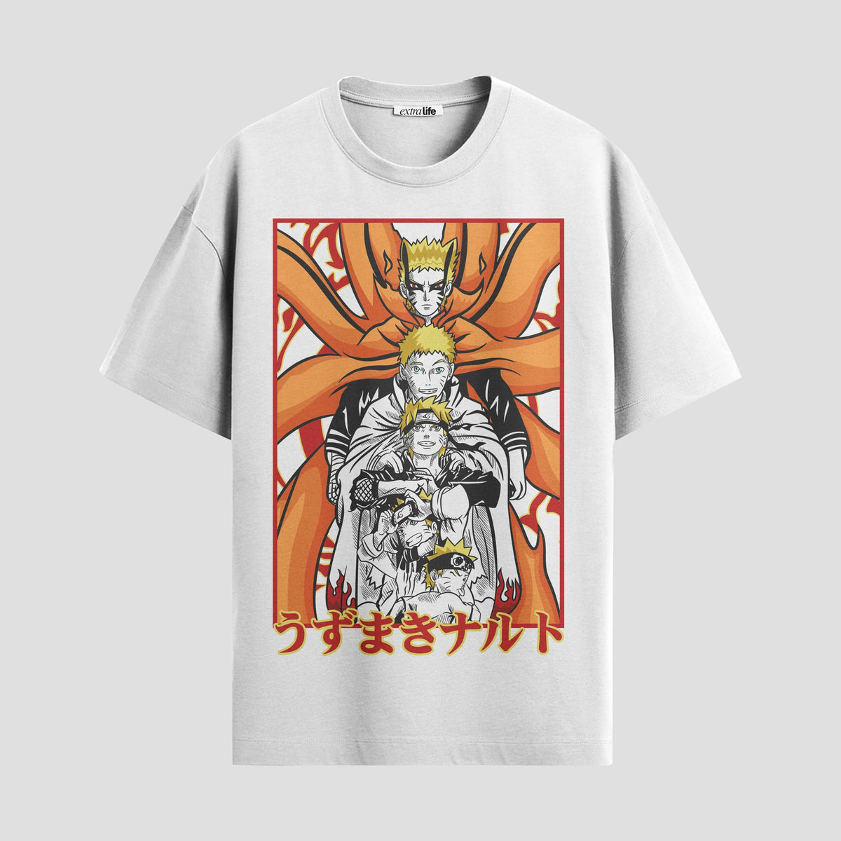 Playera urbana de anime y gaming ExtraLife MX, corte Classic Premium unisex ligero y transpirable en color Deep Black y Pure White, ropa de uso diario para gym y casual.