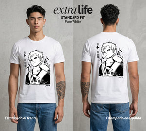 La Aldea Oculta | Ninja de la Hoja #02764 - Playera Standard Fit | Pure White - Foto en modelo
