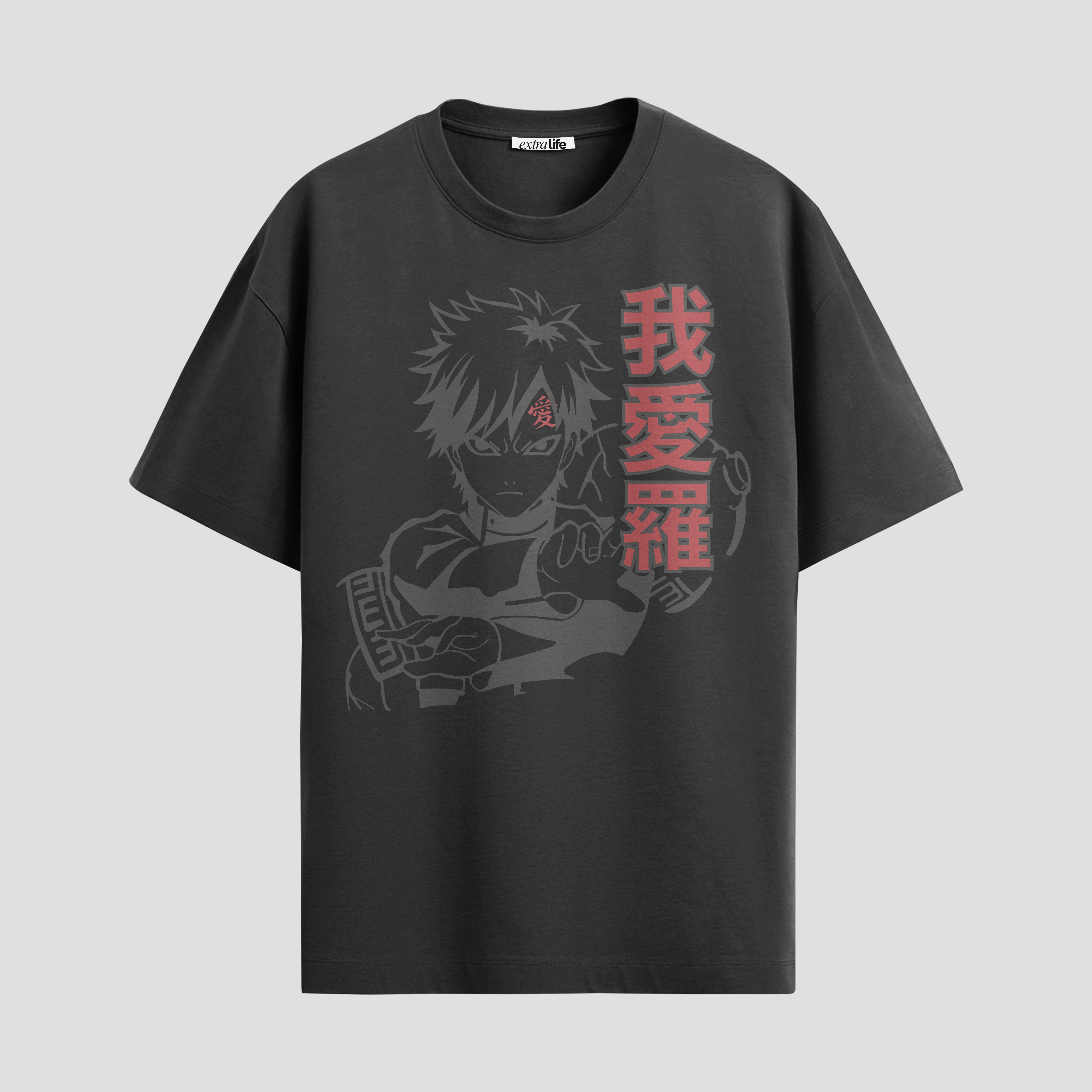 Playera urbana de anime y gaming ExtraLife MX, corte Standard Fit unisex ligero y transpirable en color Deep Black y Pure White, ropa de uso diario para gym y casual.