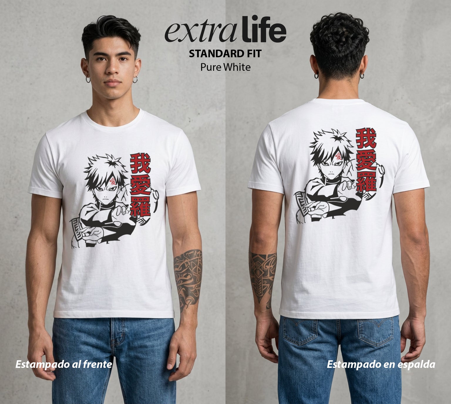 La Aldea Oculta | El Hokage del Futuro #02767 - Playera Standard Fit | Pure White - Foto en modelo