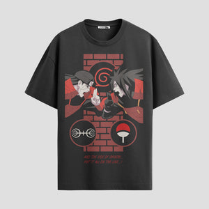 Playera urbana de anime y gaming ExtraLife MX, corte Standard Fit unisex ligero y transpirable en color Deep Black y Pure White, ropa de uso diario para gym y casual.