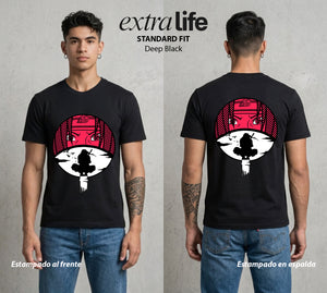 La Aldea Oculta | El Hokage del Futuro #02785 - Playera Standard Fit | Deep Black - Foto en modelo