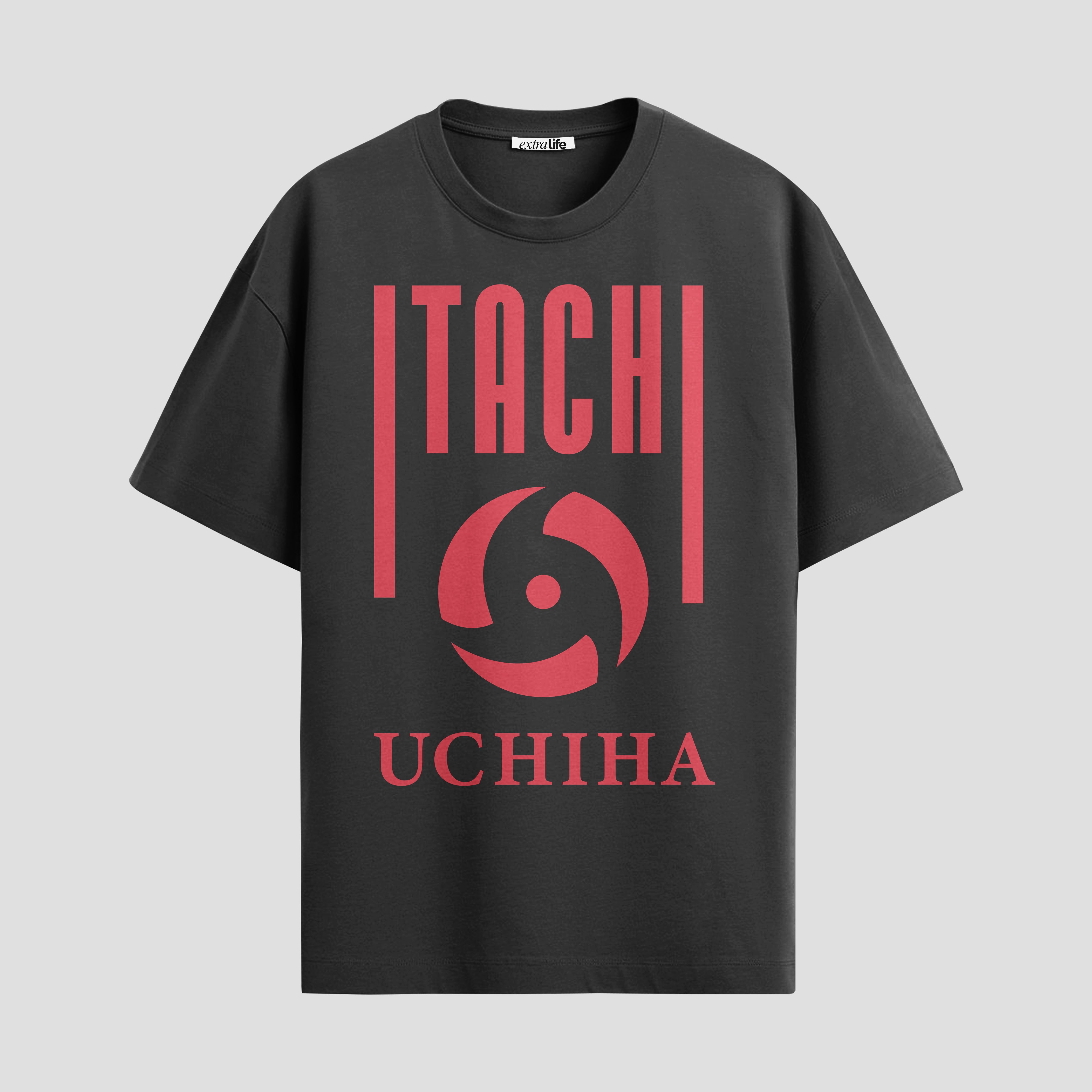 Playera urbana de anime y gaming ExtraLife MX, corte Standard Fit unisex ligero y transpirable en color Deep Black y Pure White, ropa de uso diario para gym y casual.