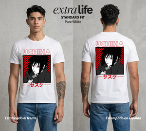La Aldea Oculta | Zorro de Nueve Colas #02794 - Playera Standard Fit | Pure White - Foto en modelo