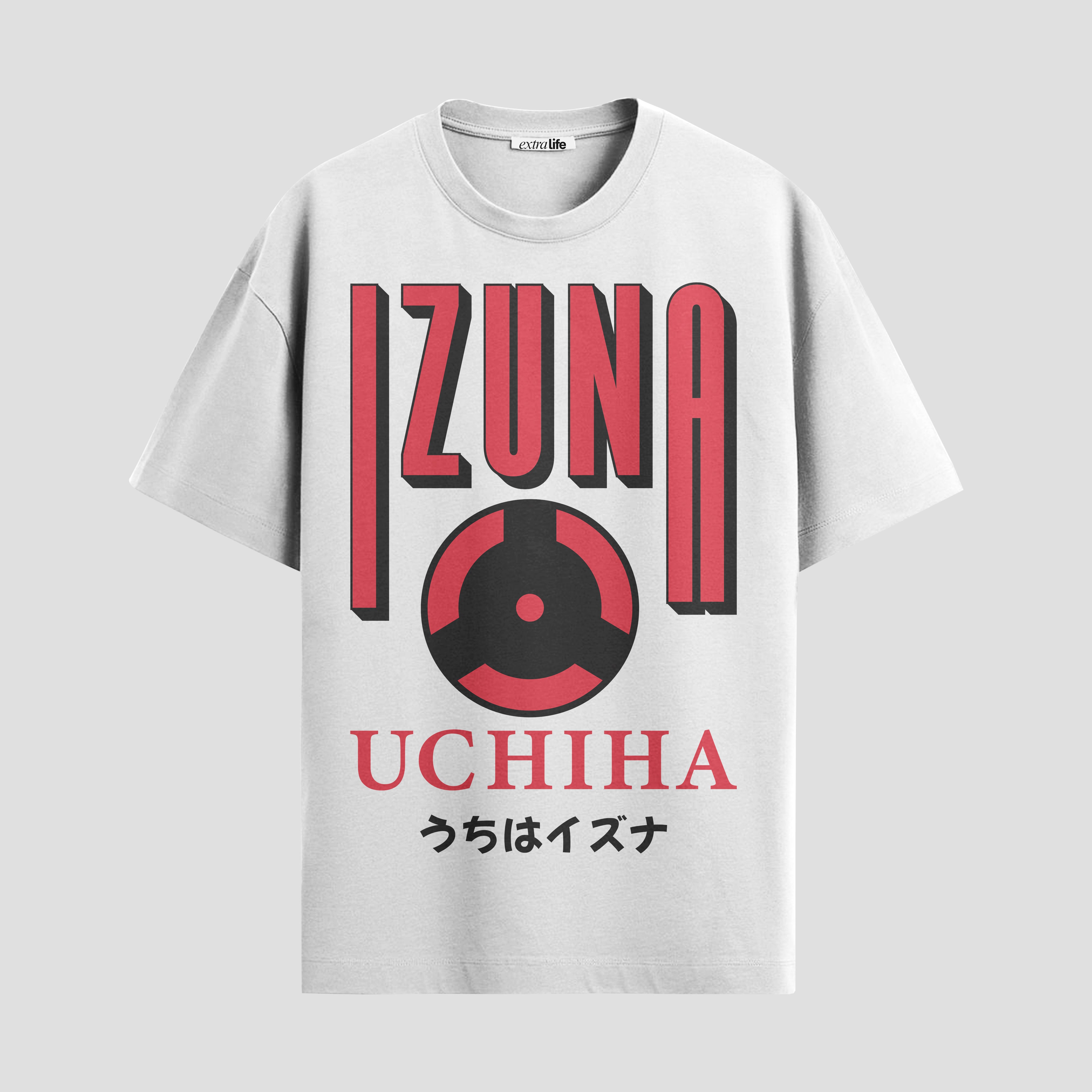Playera urbana de anime y gaming ExtraLife MX, corte Standard Fit unisex ligero y transpirable en color Deep Black y Pure White, ropa de uso diario para gym y casual.