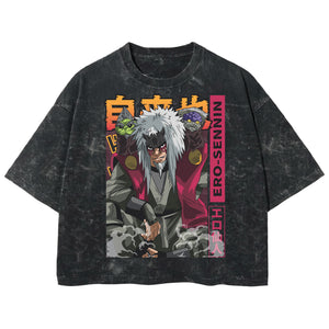 Playera streetwear premium de anime y gaming ExtraLife MX, corte boxy deluxe mineral wash heavyweight en color Acid Wash, moda urbana mexicana de culto.