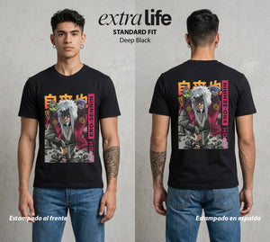 La Aldea Oculta | El Hokage del Futuro #02799 - Playera Standard Fit | Deep Black - Foto en modelo