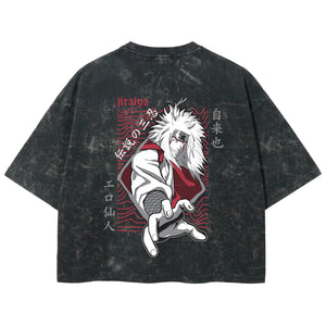 Playera streetwear premium de anime y gaming ExtraLife MX, corte boxy deluxe mineral wash heavyweight en color Acid Wash, moda urbana mexicana de culto.