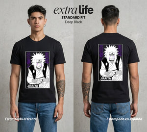 La Aldea Oculta | Spiritu del Zorro #02804 - Playera Standard Fit | Deep Black - Foto en modelo