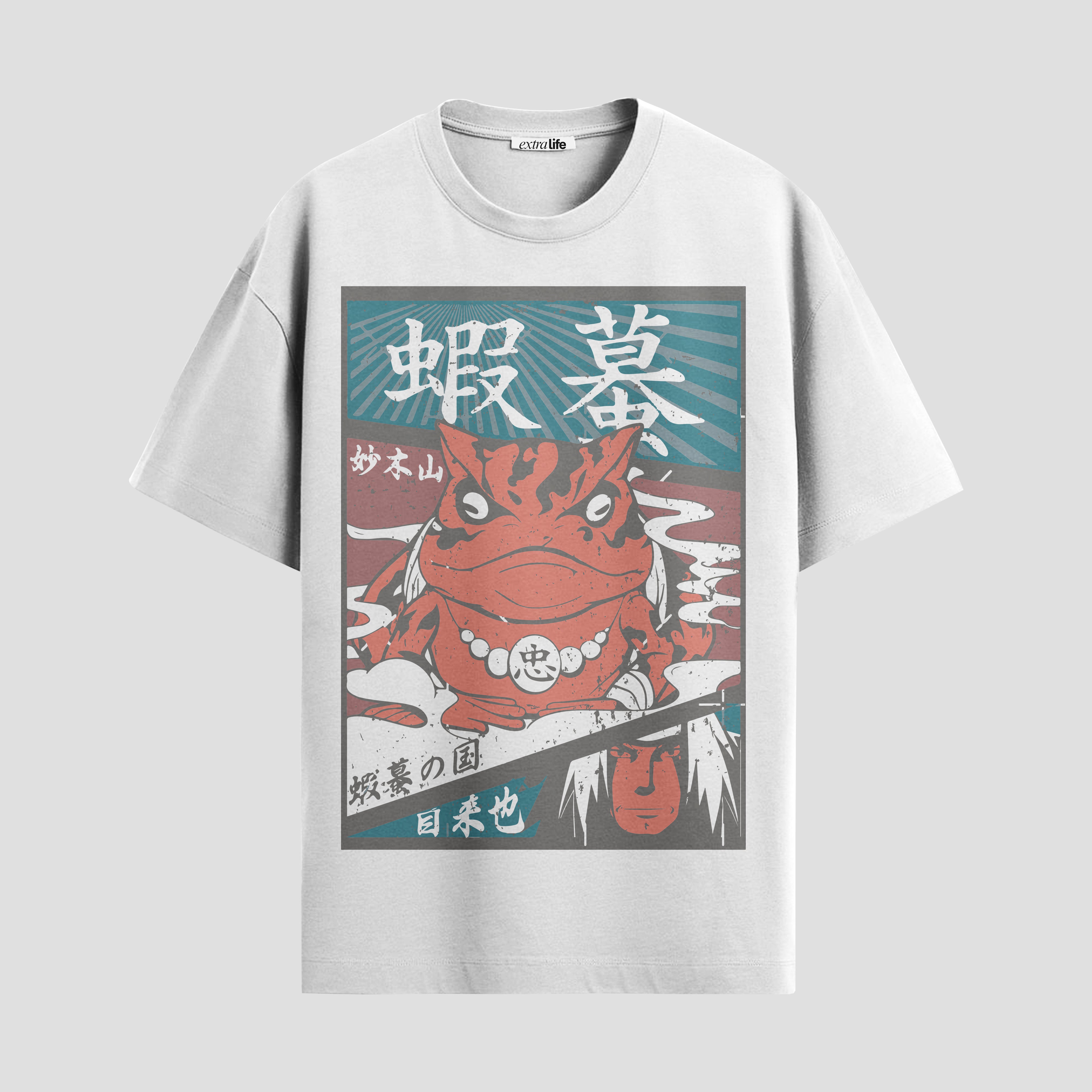 Playera urbana de anime y gaming ExtraLife MX, corte Standard Fit unisex ligero y transpirable en color Deep Black y Pure White, ropa de uso diario para gym y casual.