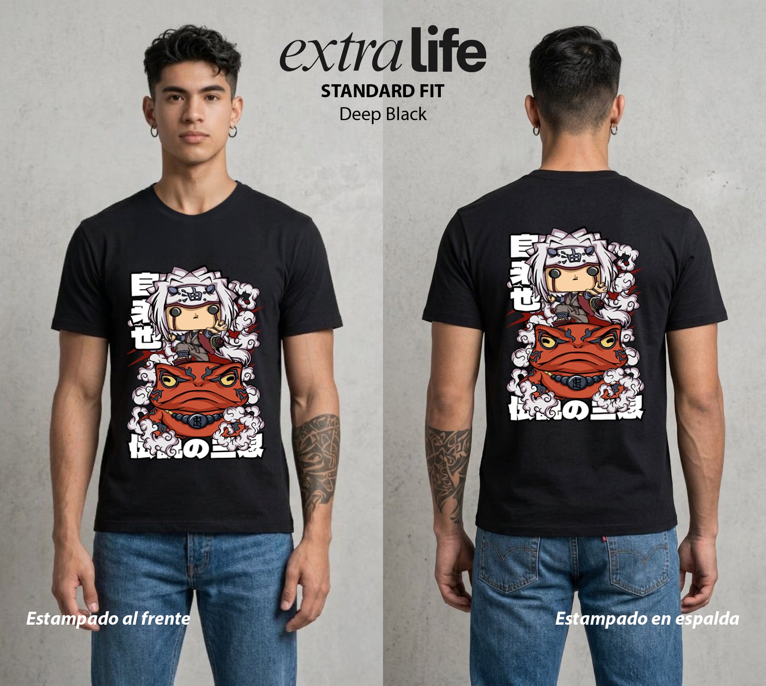 La Aldea Oculta | El Hokage del Futuro #02809 - Playera Standard Fit | Deep Black - Foto en modelo