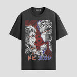 Playera urbana de anime y gaming ExtraLife MX, corte Standard Fit unisex ligero y transpirable en color Deep Black y Pure White, ropa de uso diario para gym y casual.
