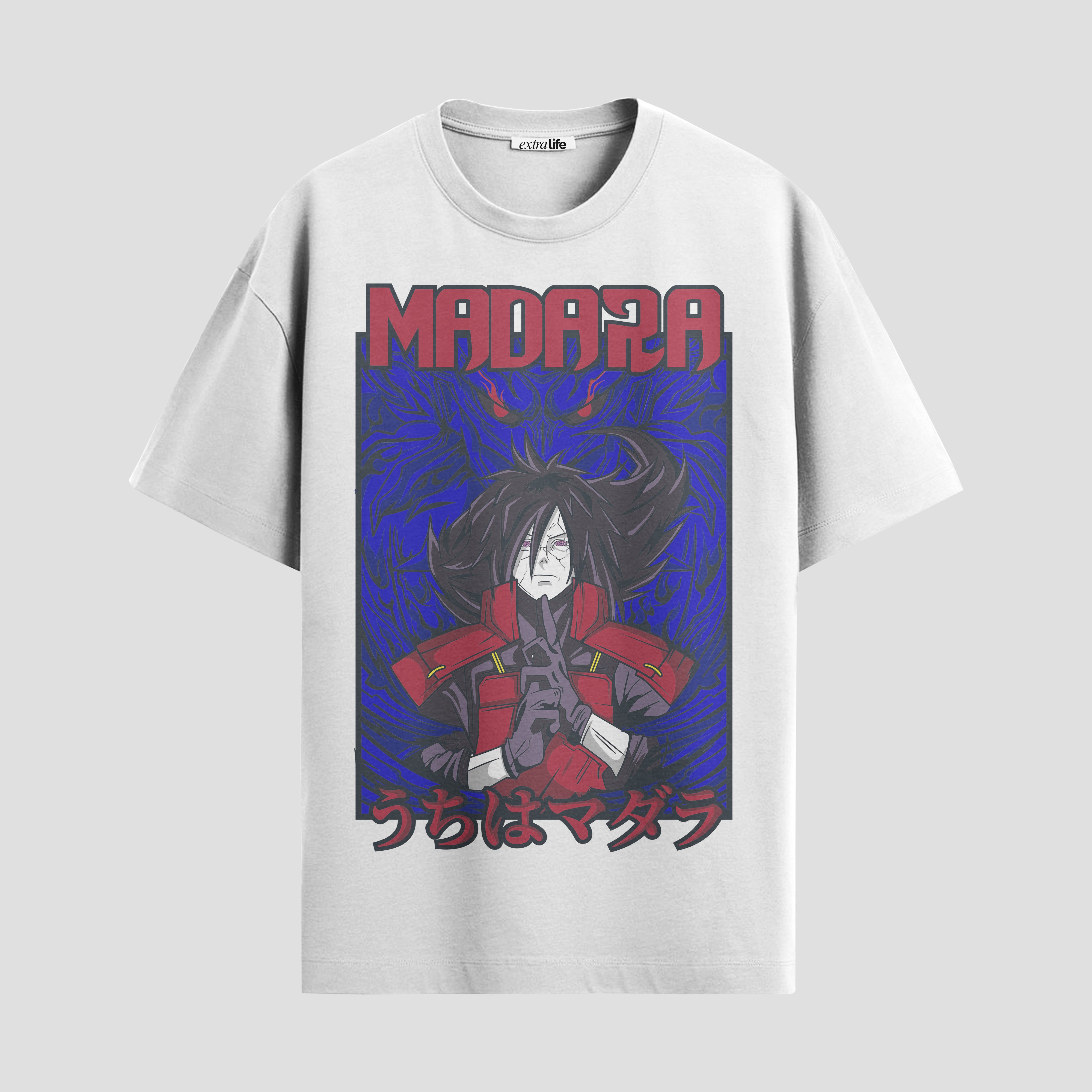 Playera urbana de anime y gaming ExtraLife MX, corte Standard Fit unisex ligero y transpirable en color Deep Black y Pure White, ropa de uso diario para gym y casual.