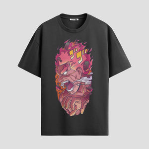 Playera urbana de anime y gaming ExtraLife MX, corte Standard Fit unisex ligero y transpirable en color Deep Black y Pure White, ropa de uso diario para gym y casual.