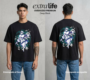 La Aldea Oculta | El Hokage del Futuro #02857 - Playera Oversized Premium | Deep Black - Foto en modelo