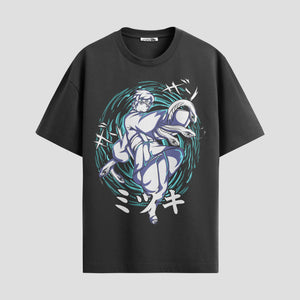 Playera urbana de anime y gaming ExtraLife MX, corte Standard Fit unisex ligero y transpirable en color Deep Black y Pure White, ropa de uso diario para gym y casual.