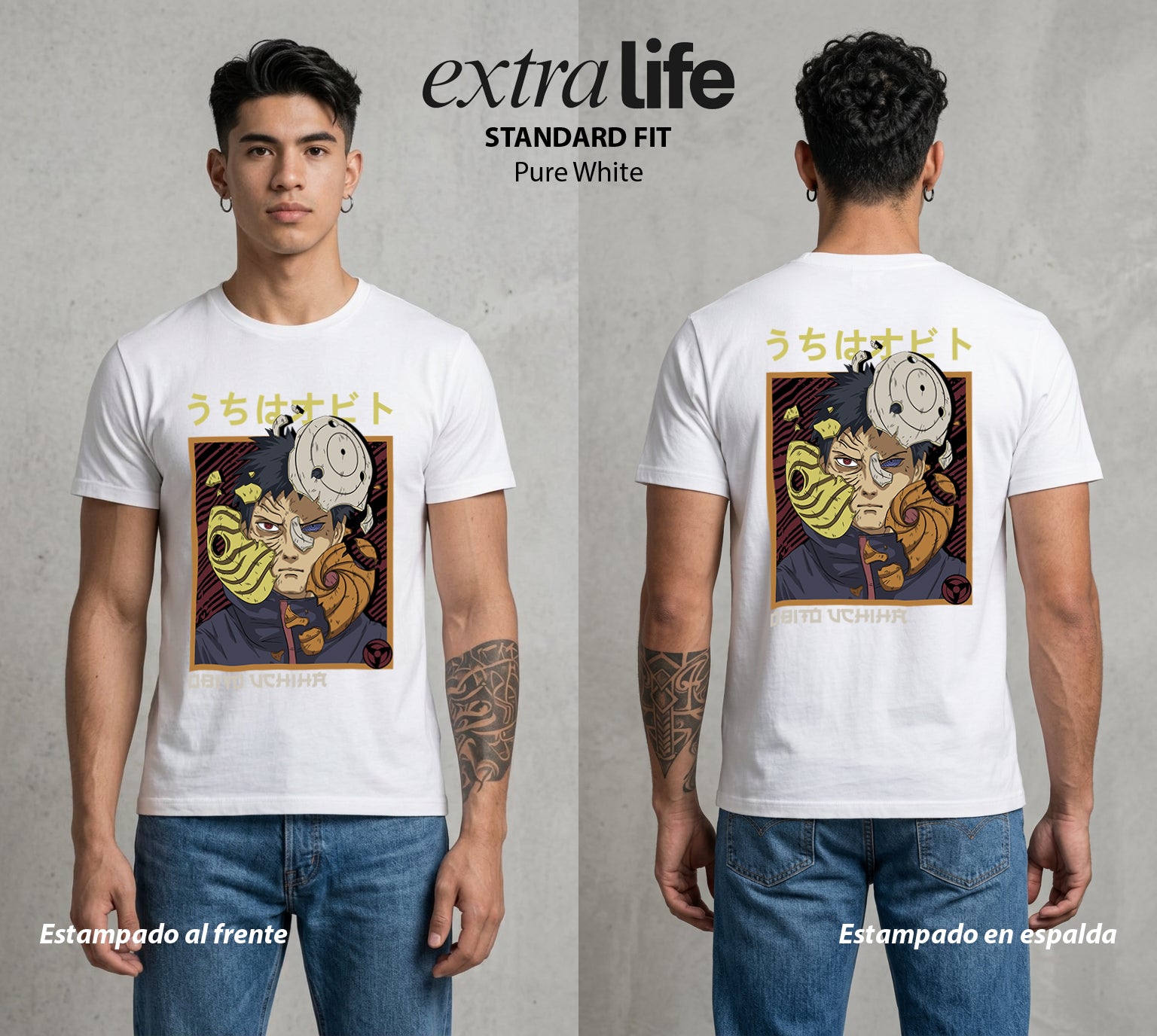 La Aldea Oculta | Poder del Chakra Zorro #02863 - Playera Standard Fit | Pure White - Foto en modelo