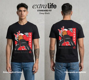 La Aldea Oculta | Ninja de la Hoja #02864 - Playera Standard Fit | Deep Black - Foto en modelo