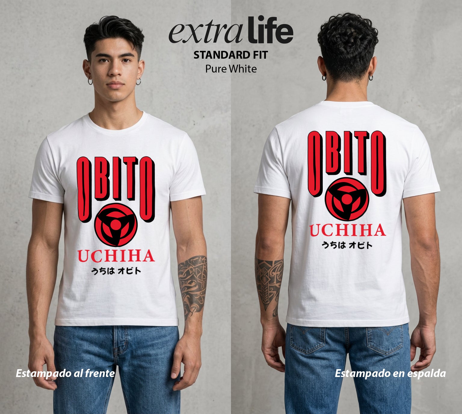 La Aldea Oculta | Zorro de Nueve Colas #02866 - Playera Standard Fit | Pure White - Foto en modelo