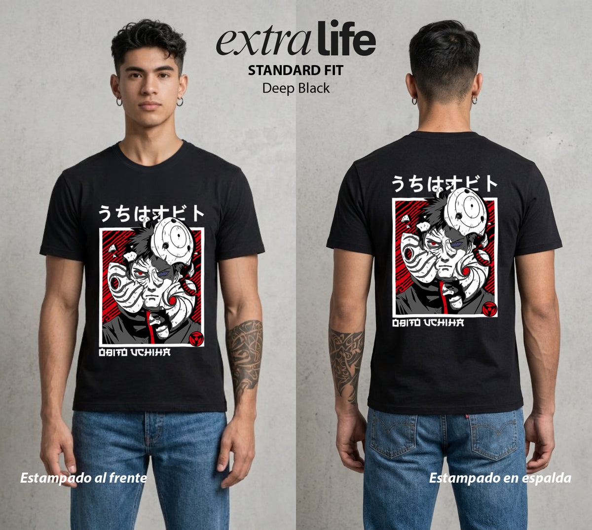 La Aldea Oculta | Spiritu del Zorro #02868 - Playera Classic Premium | Deep Black - Foto en modelo