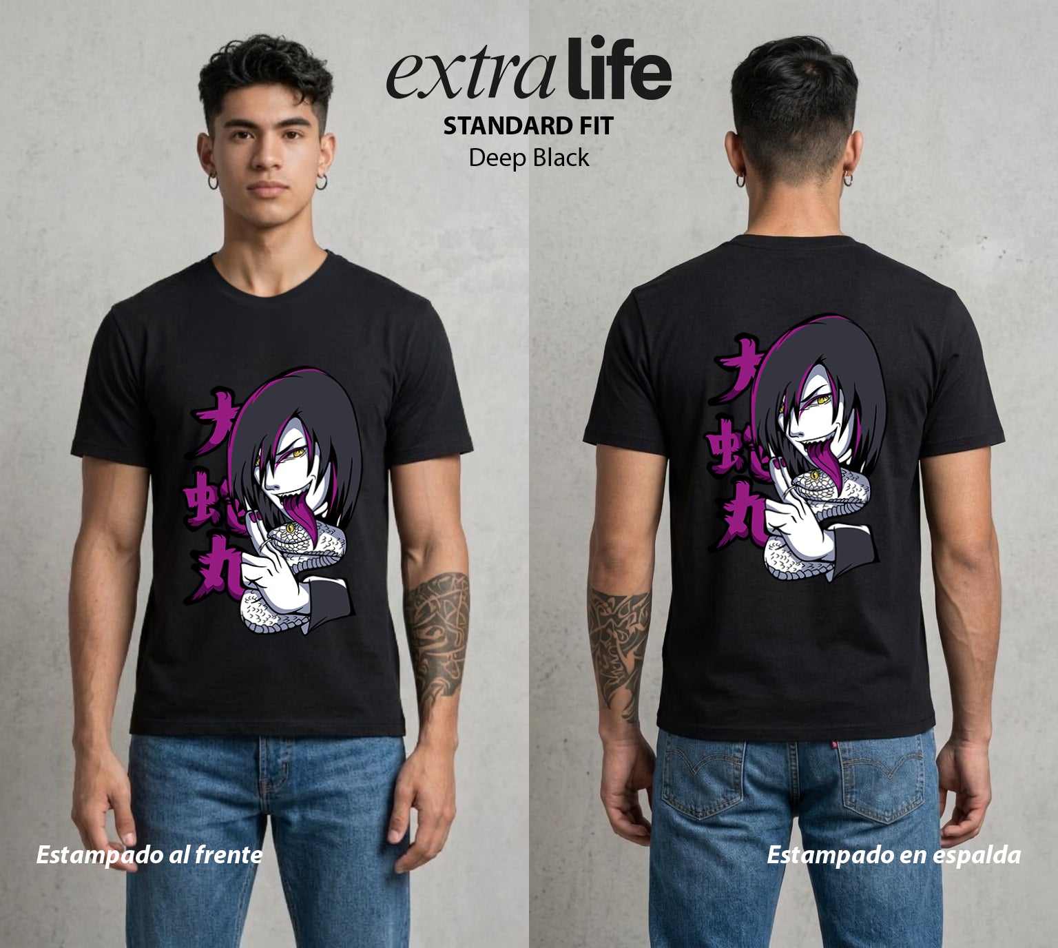 La Aldea Oculta | El Hokage del Futuro #02873 - Playera Standard Fit | Deep Black - Foto en modelo