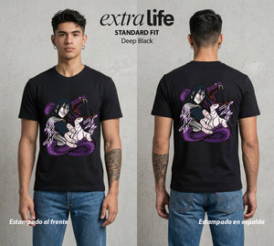 La Aldea Oculta | Dattebayo del Viento #02874 - Playera Standard Fit | Deep Black - Foto en modelo
