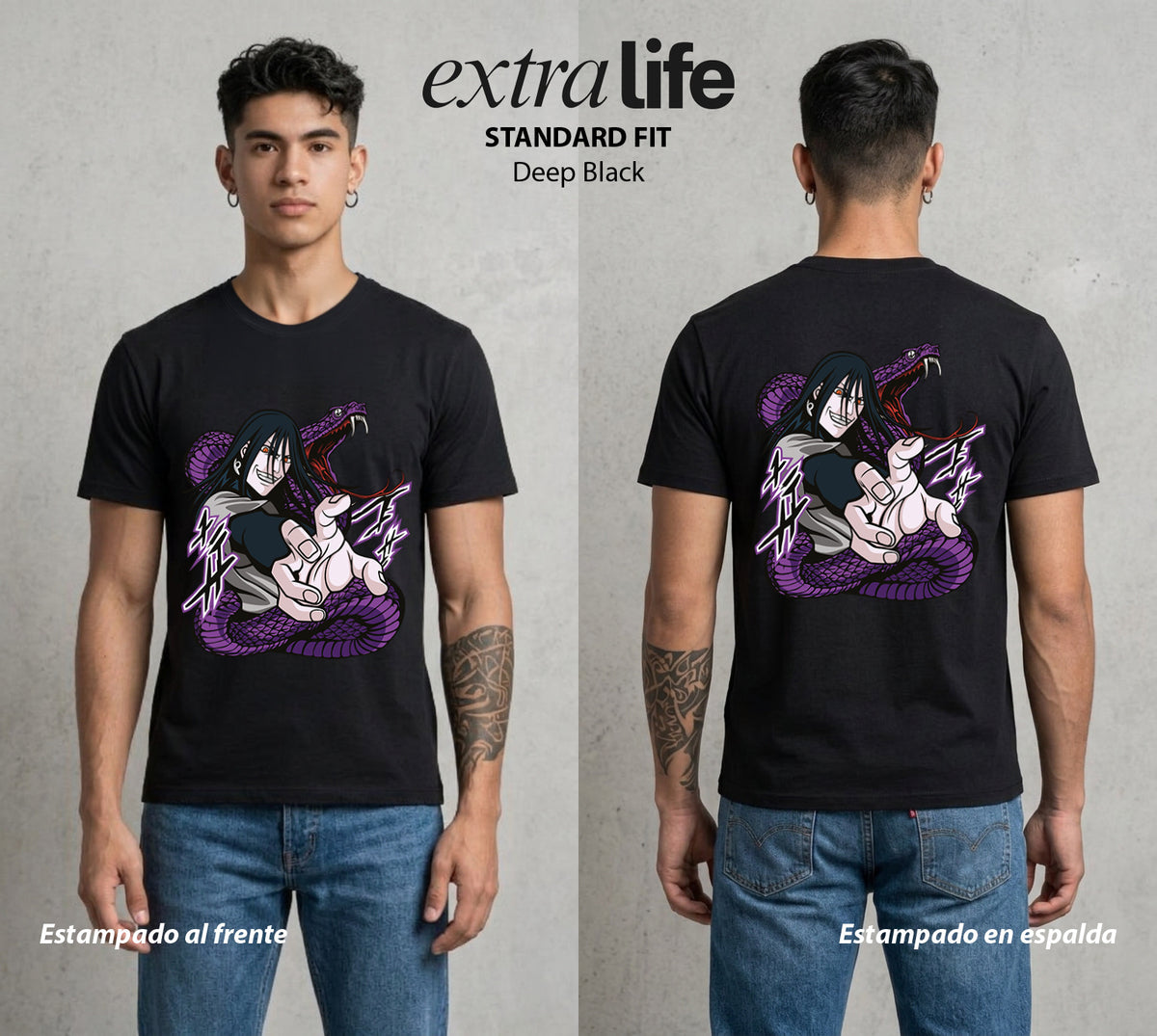 La Aldea Oculta | Dattebayo del Viento #02874 - Playera Classic Premium | Deep Black - Foto en modelo