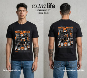 La Aldea Oculta | Dattebayo del Viento #02877 - Playera Standard Fit | Deep Black - Foto en modelo