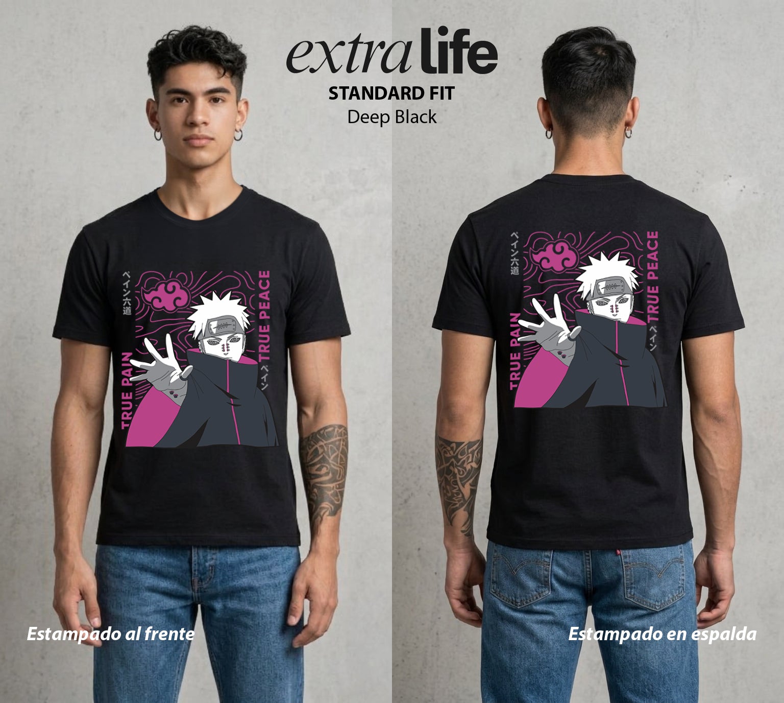 La Aldea Oculta | El Niño del Amor #02878 - Playera Standard Fit | Deep Black - Foto en modelo