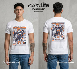 La Aldea Oculta | Poder del Chakra Zorro #02879 - Playera Standard Fit | Pure White - Foto en modelo