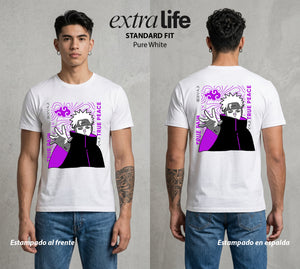 La Aldea Oculta | Poder del Chakra Zorro #02886 - Playera Standard Fit | Pure White - Foto en modelo
