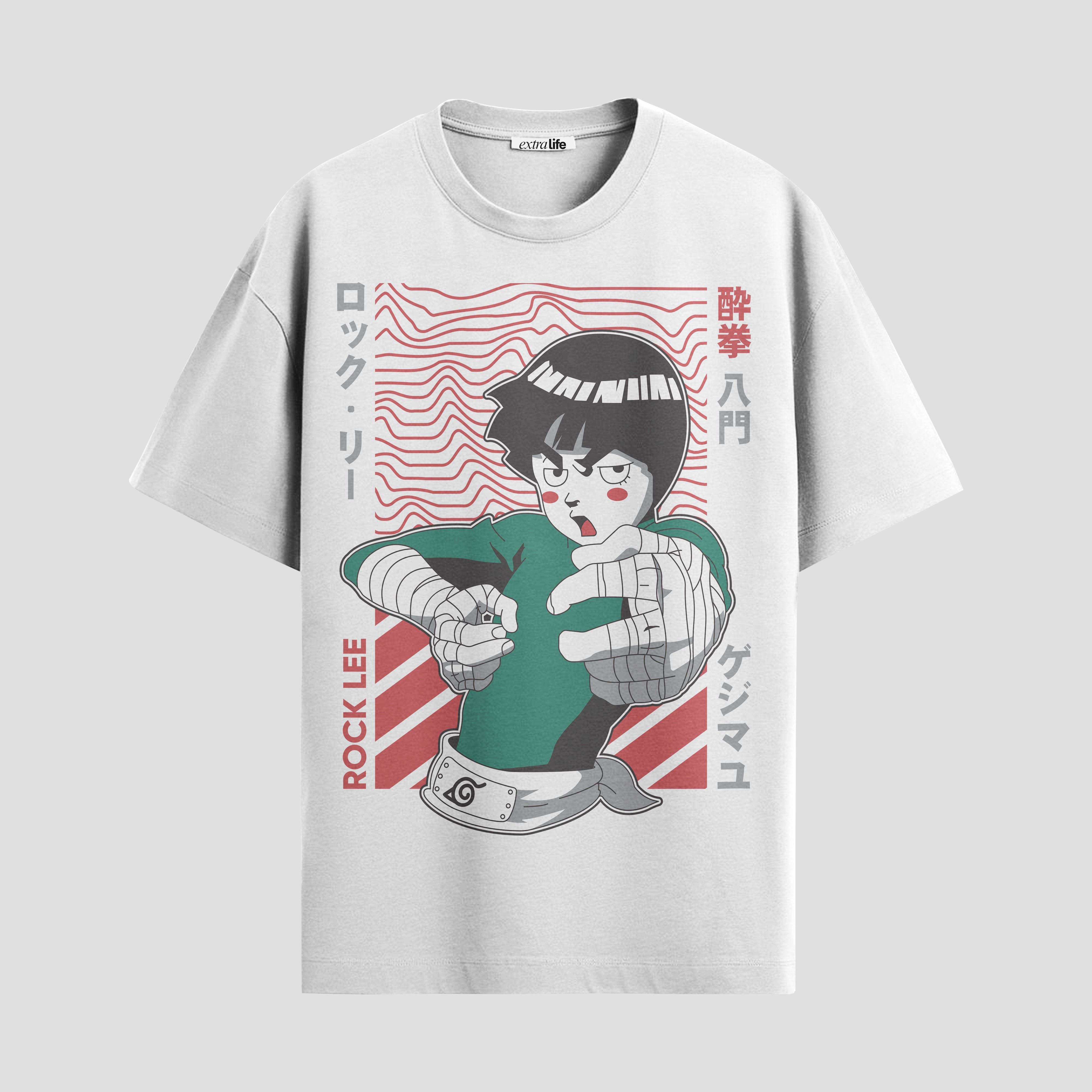 Playera urbana de anime y gaming ExtraLife MX, corte Standard Fit unisex ligero y transpirable en color Deep Black y Pure White, ropa de uso diario para gym y casual.
