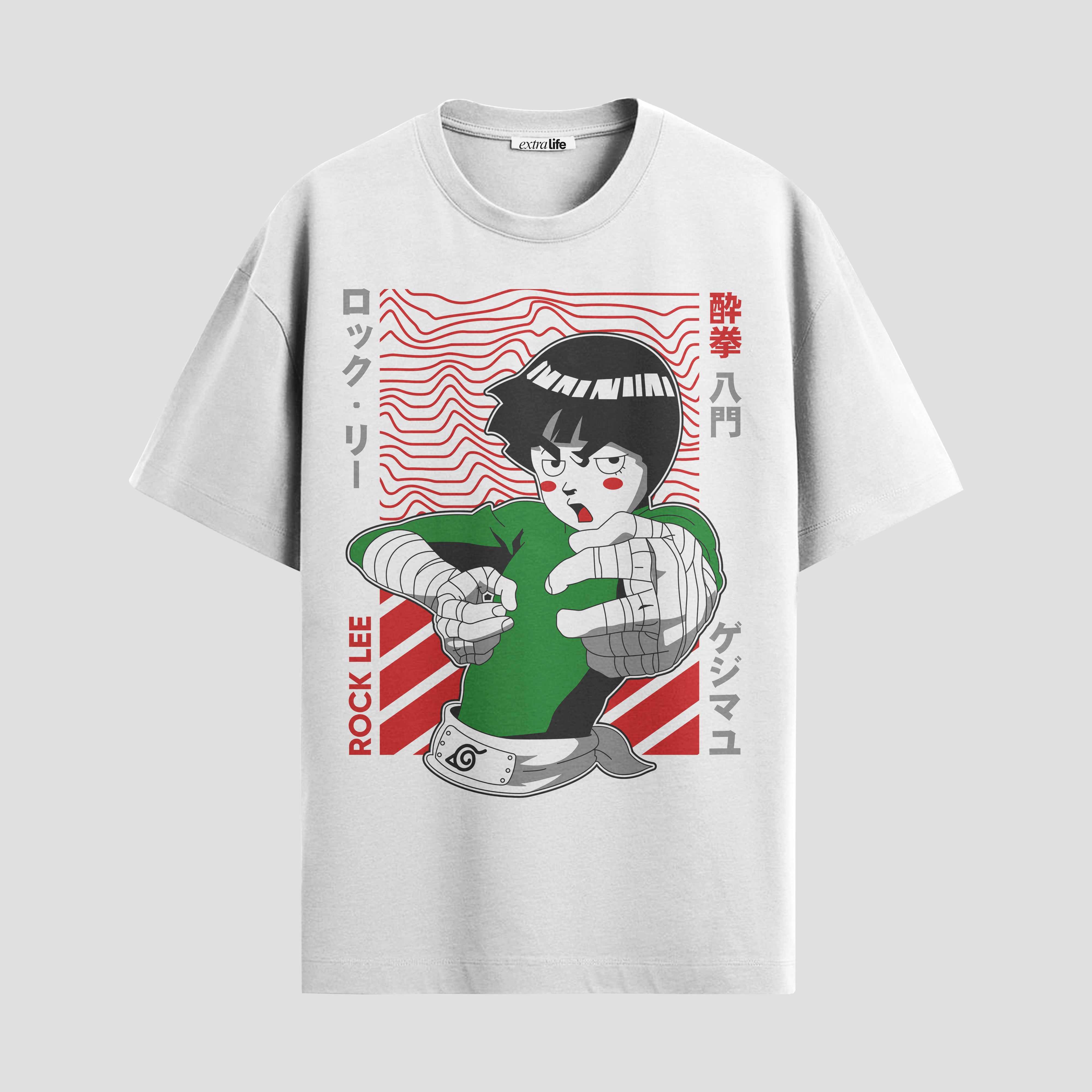 Playera urbana de anime y gaming ExtraLife MX, corte Standard Fit unisex ligero y transpirable en color Deep Black y Pure White, ropa de uso diario para gym y casual.