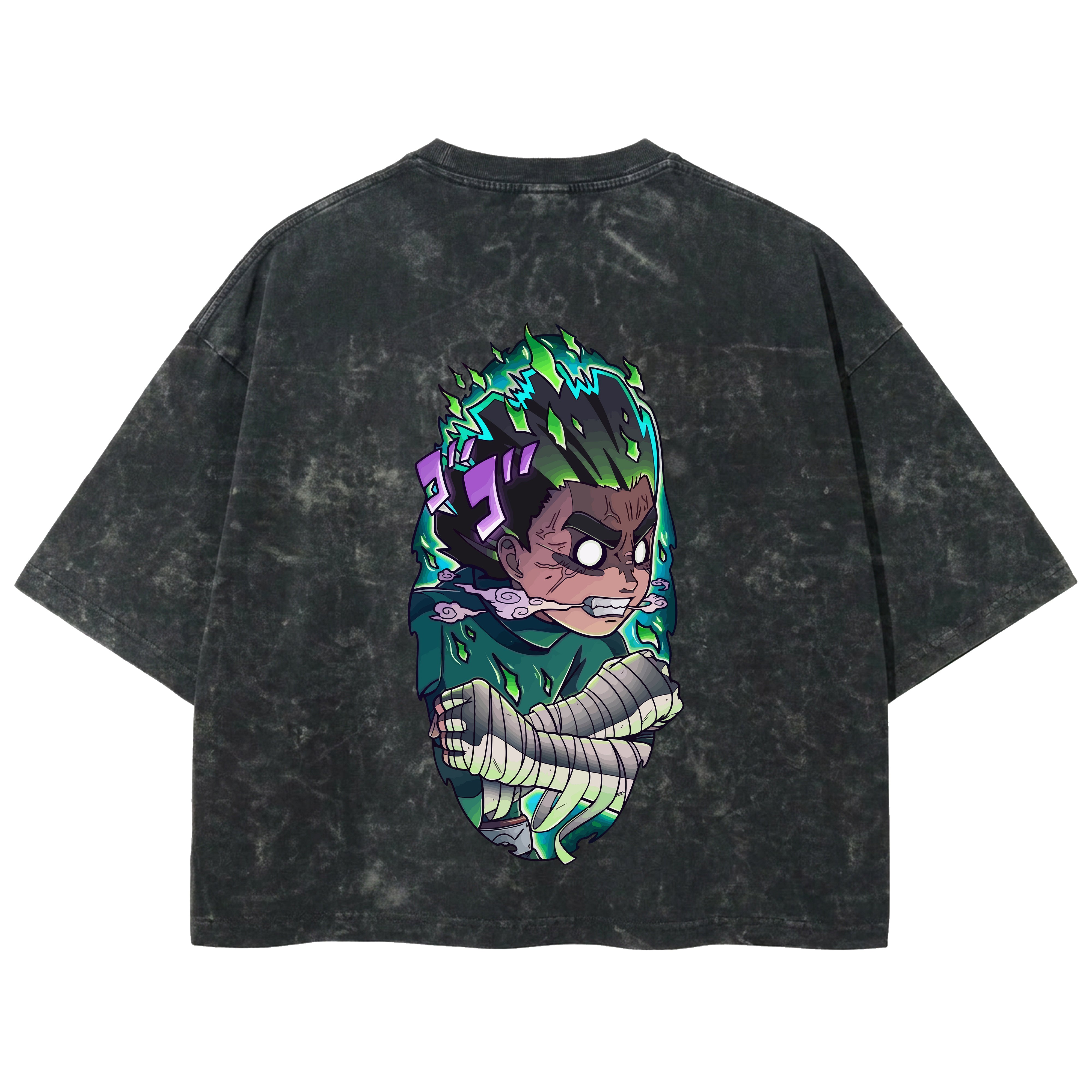 Playera streetwear premium de anime y gaming ExtraLife MX, corte boxy deluxe mineral wash heavyweight en color Acid Wash, moda urbana mexicana de culto.
