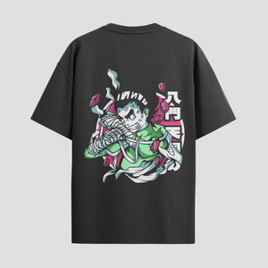 Playera urbana de anime y gaming ExtraLife MX, corte Standard Fit unisex ligero y transpirable en color Deep Black y Pure White, ropa de uso diario para gym y casual.