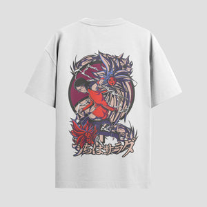 Playera urbana de anime y gaming ExtraLife MX, corte Standard Fit unisex ligero y transpirable en color Deep Black y Pure White, ropa de uso diario para gym y casual.