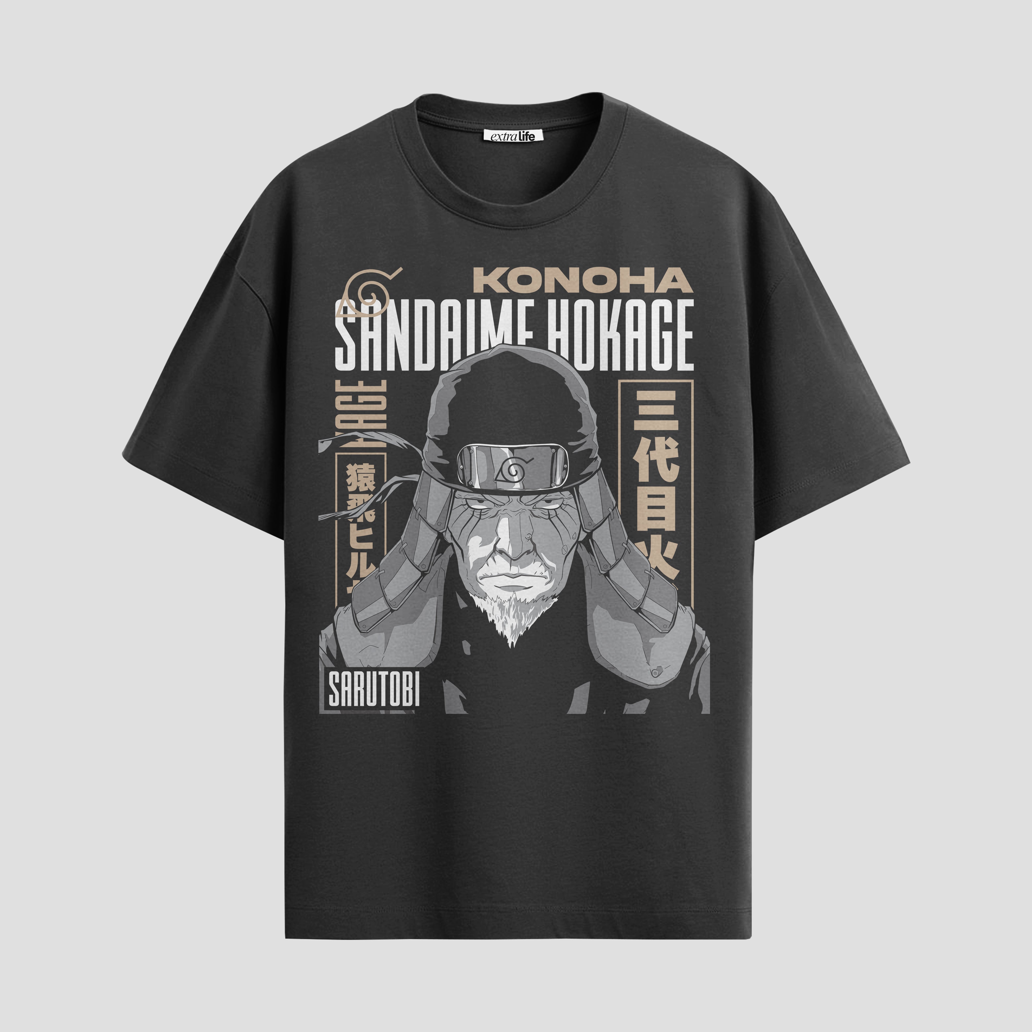 Playera urbana de anime y gaming ExtraLife MX, corte Standard Fit unisex ligero y transpirable en color Deep Black y Pure White, ropa de uso diario para gym y casual.