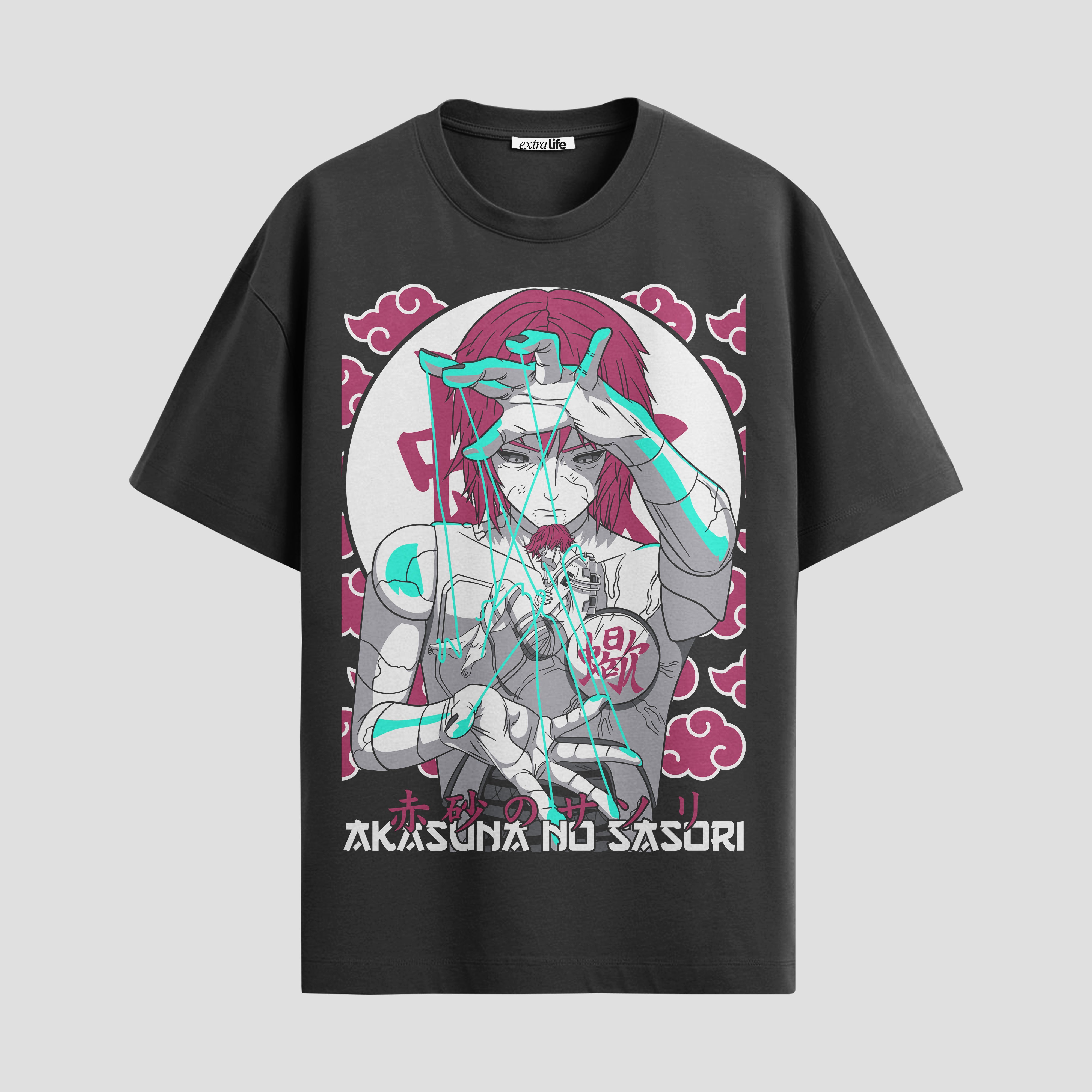 Playera urbana de anime y gaming ExtraLife MX, corte Standard Fit unisex ligero y transpirable en color Deep Black y Pure White, ropa de uso diario para gym y casual.