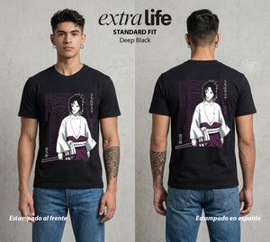 La Aldea Oculta | El Hokage del Futuro #02907 - Playera Standard Fit | Deep Black - Foto en modelo