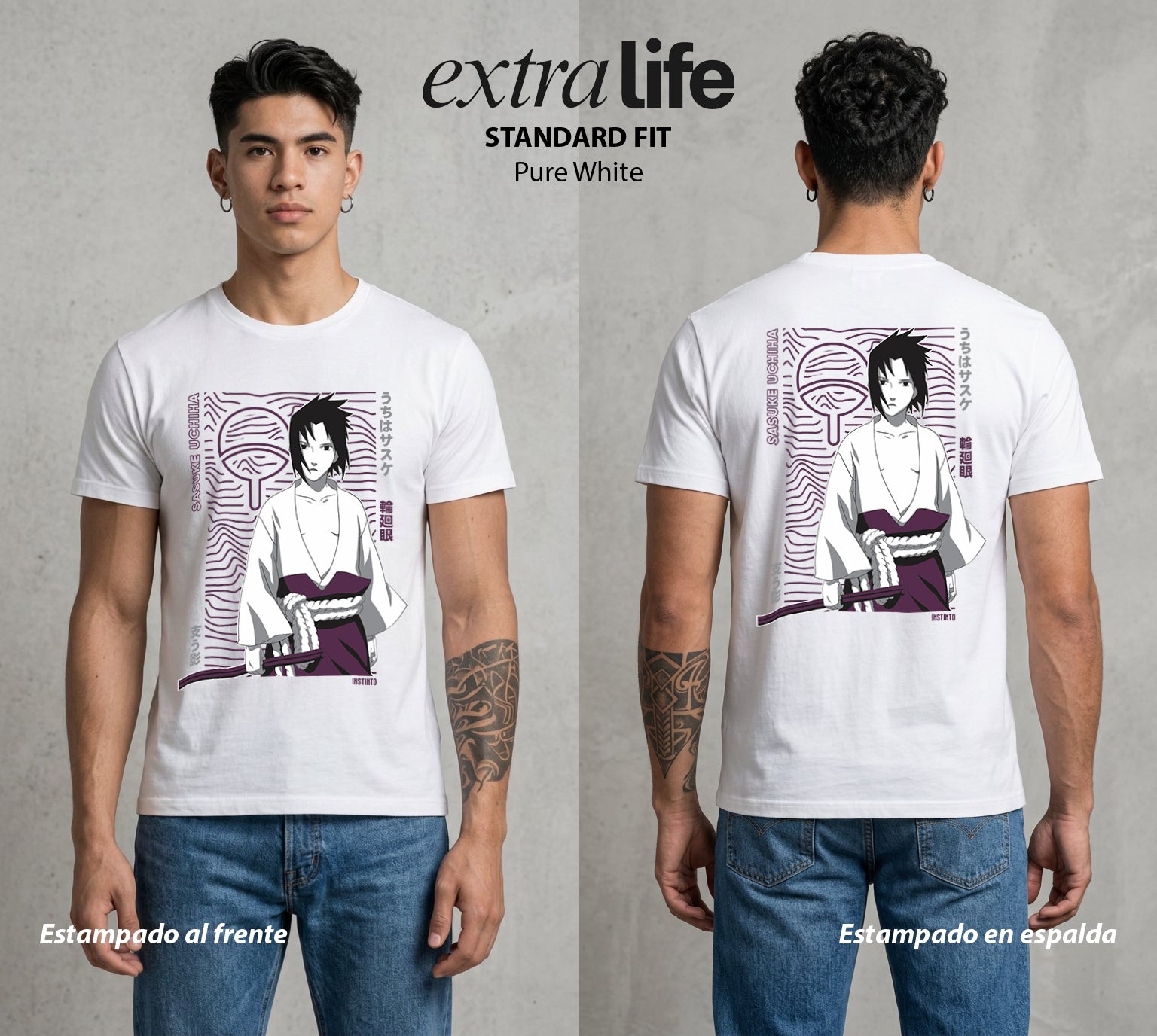 La Aldea Oculta | El Hokage del Futuro #02907 - Playera Standard Fit | Pure White - Foto en modelo