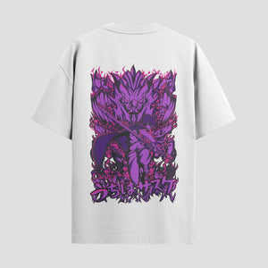 Playera urbana de anime y gaming ExtraLife MX, corte Standard Fit unisex ligero y transpirable en color Deep Black y Pure White, ropa de uso diario para gym y casual.