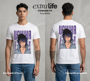 La Aldea Oculta | Zorro de Nueve Colas #02910 - Playera Standard Fit | Pure White - Foto en modelo